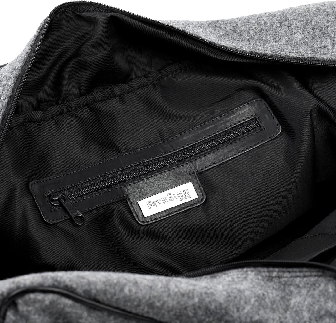 FEYNSINN Berlin Weekender Roberto aus Filz & Leder I Sporttasche gross für Herren und Damen I Reiset