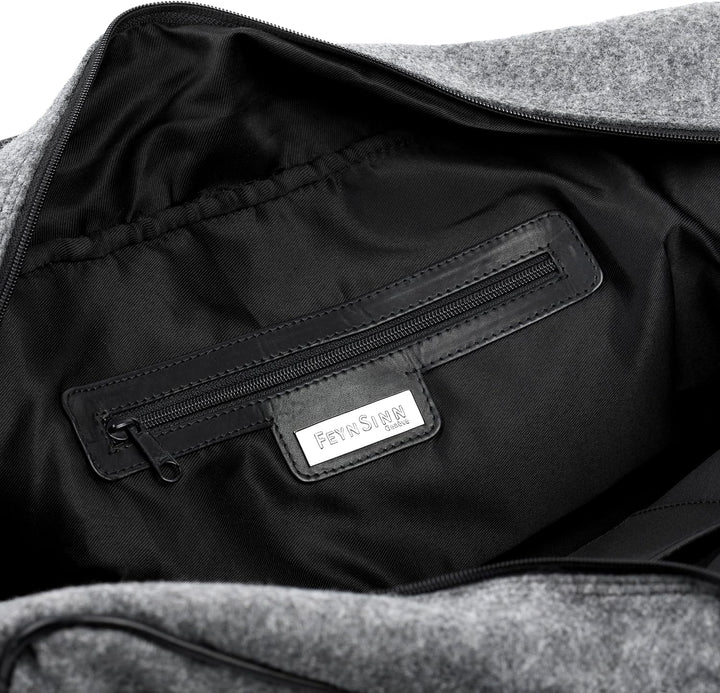 FEYNSINN Berlin Weekender Roberto aus Filz & Leder I Sporttasche gross für Herren und Damen I Reiset