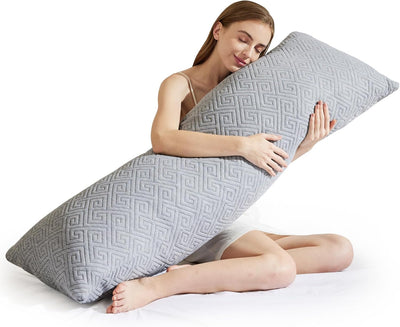 NOFFA Seitenschläferkissen 48 x 134 cm Langes Kissen für Seitenschläfer mit Zerkleinerter Memory Foa