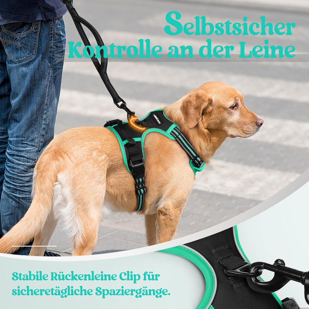 rabbitgoo Hundegeschirr Mittelgrosse Hunde, Anti Zug Geschirr mit Kontrolle, No Pull Verstellbar Hun