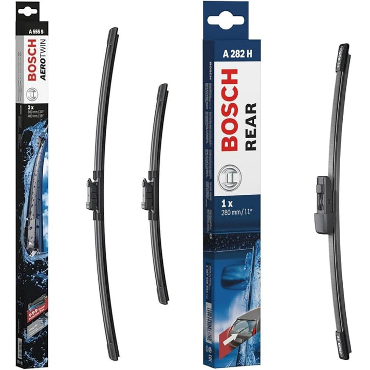 Wischblatt Satz Aerotwin A555S + Bosch A282H Rear Heckscheiben-Wischer, A282H