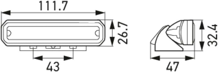 HELLA 2XD 018 160-101 LED-Blitz-Kennleuchte - BST 2.0-12/24V - gelb (Amber) - Bügel Lichtfare: gelb