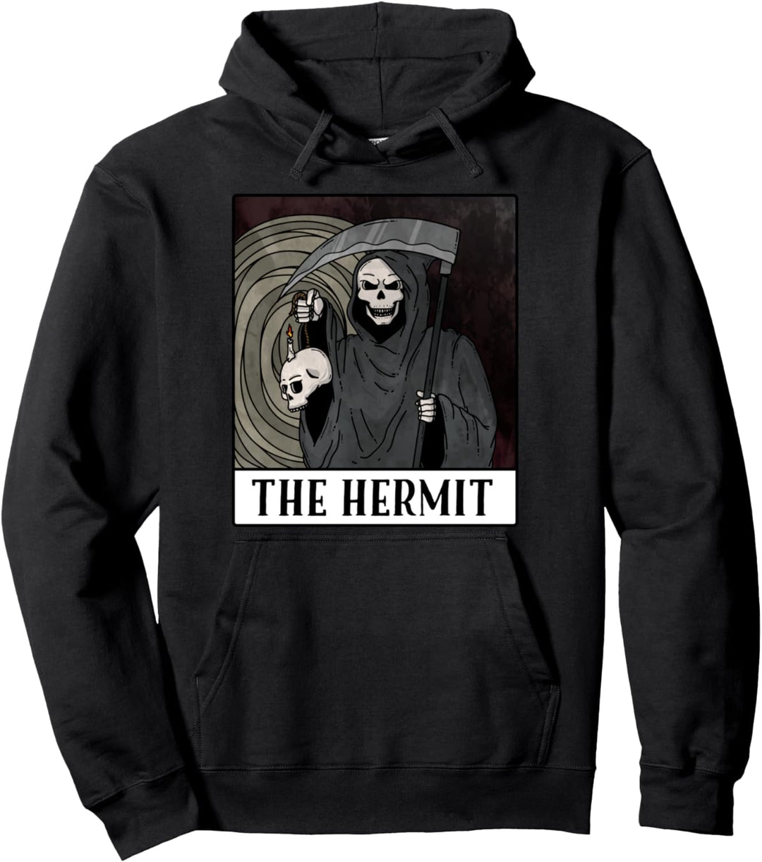 Grim Reaper The Hermit Occult Tarot Card Sweater Men Women Pullover Hoodie
