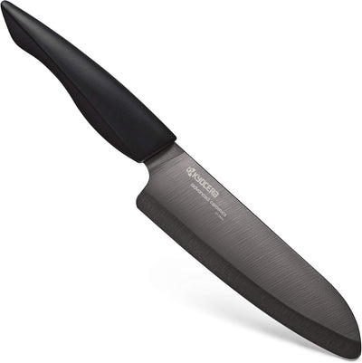 Kyocera SHIN Keramik-Santoku-Messer Keramikmesser, Kunststoff, Schwarz, 30,3 x 2,4 x 5 cm