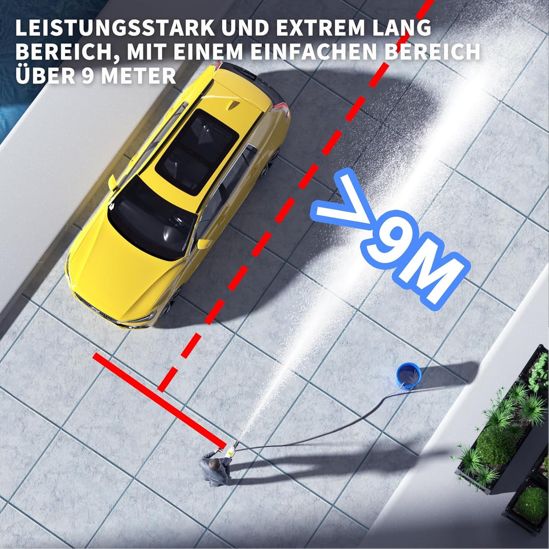 Akku Hochdruckreiniger，MAX 45Bar Mobiler Hochdruckreiniger，6-In-1Akku Druckreiniger ， mit 2pcs Akku