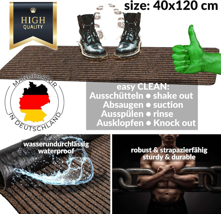 ANRO Schmutzfangmatte Mischa – Fussmatte Türmatte für Innen & Aussen | rutschfest & pflegeleicht Flu