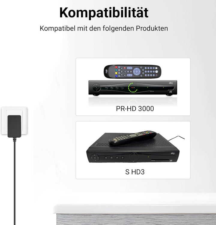 12V 3,33A Netzteil Kompatibel mit Sky Q Receiver PR-HD3000 PR-HD3000 S HD3 HD4 Sky+ Pro ESd-160S PAC