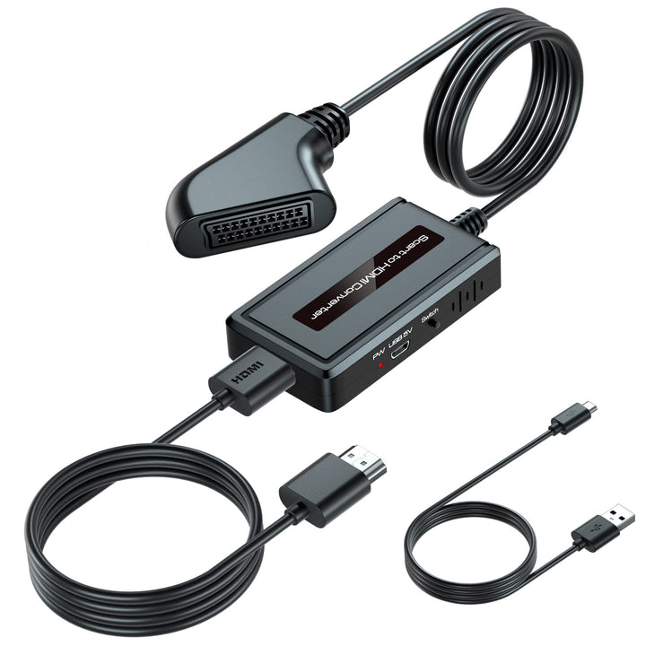 Weiblich Scart auf HDMI Konverter, Unterstützt 4: 3/16: 9/16: 10/Voll Seitenverhältnis und 720p/1080