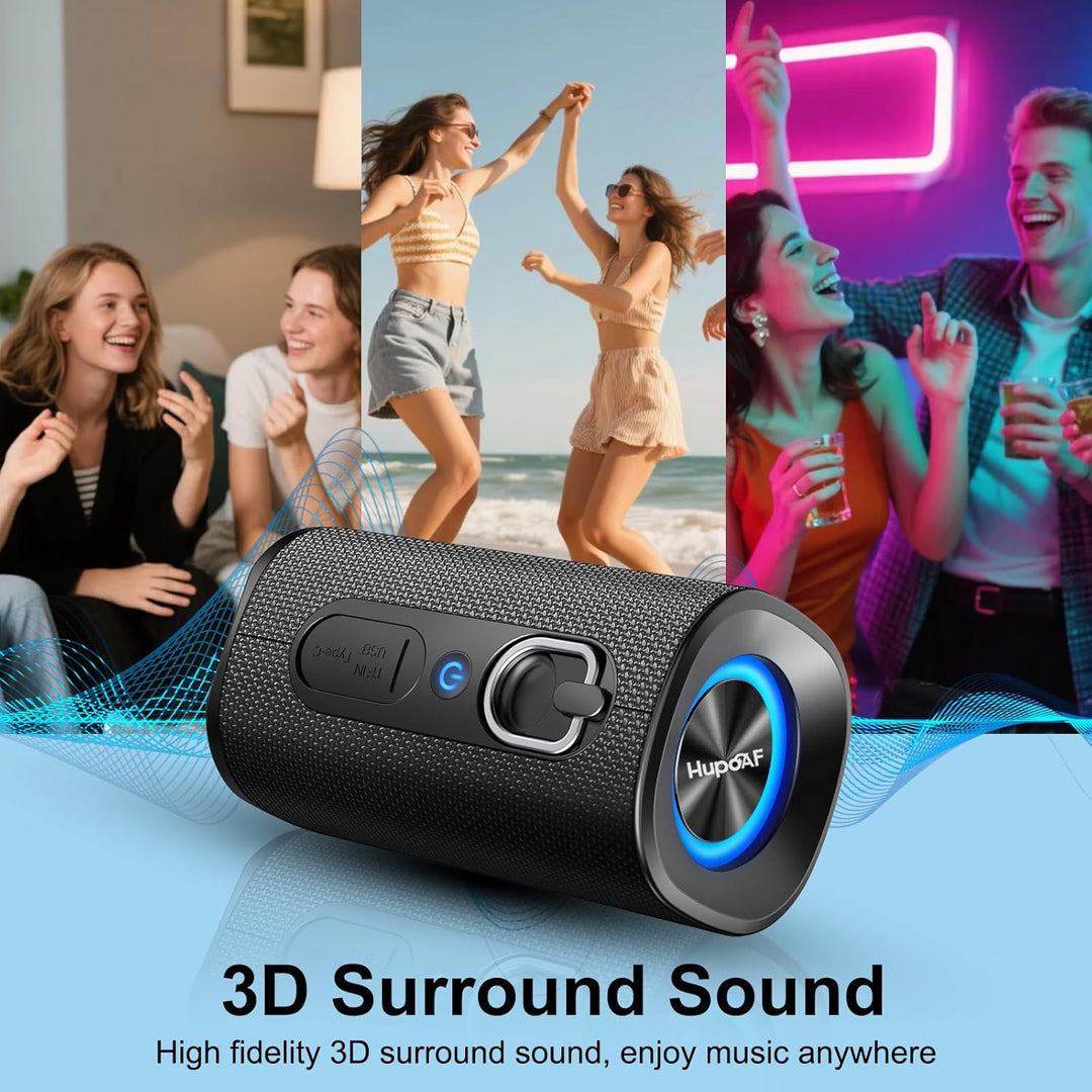 Bluetooth Lautsprecher mit Licht, Musikbox Bluetooth 5.4, 30W Dual Lautsprecher,30 Std Akku,Bass Boo