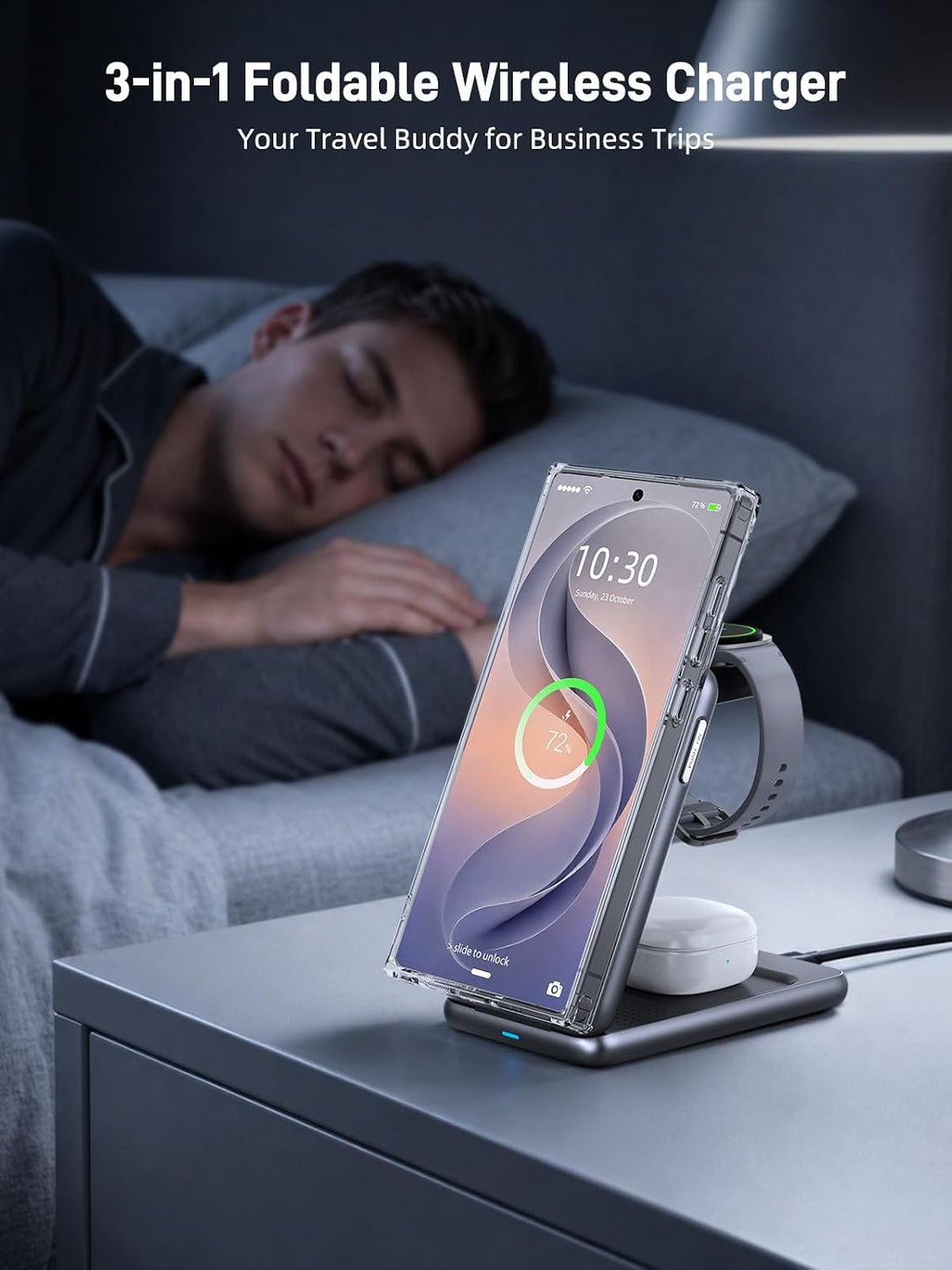 3 in 1 Magnetisch Ladestation für Samsung Galaxy S26 Ultra/S25 Ultra/S24 | Faltbare Induktive Ladest