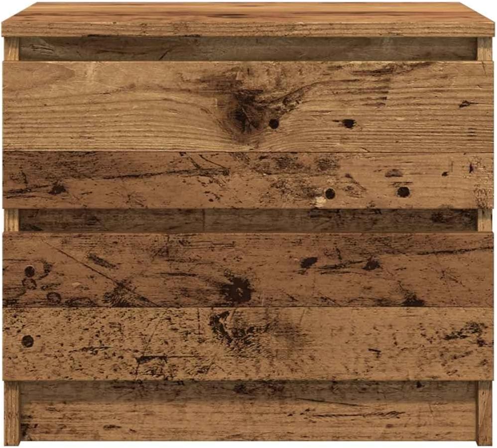 vidaXL Nachttisch Altholz-Optik 50x40x43,5 cm Holzwerkstoff, Schrank, Beistellschrank, Nachtkonsole,