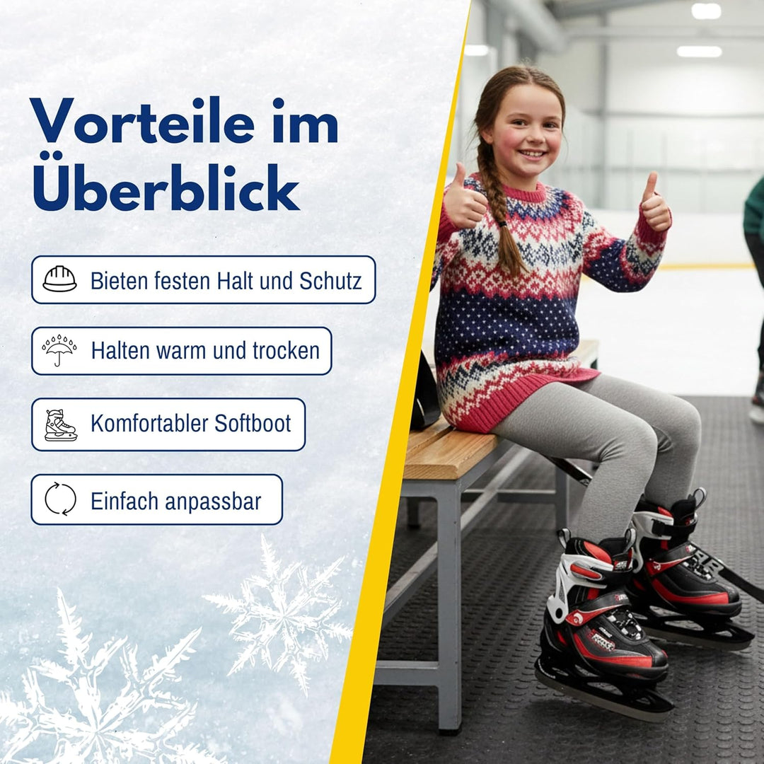 Best Sporting Schlittschuhe Kinder, Damen & Herren I 4-Fach verstellbare Eislaufschuhe Kinder I Soft