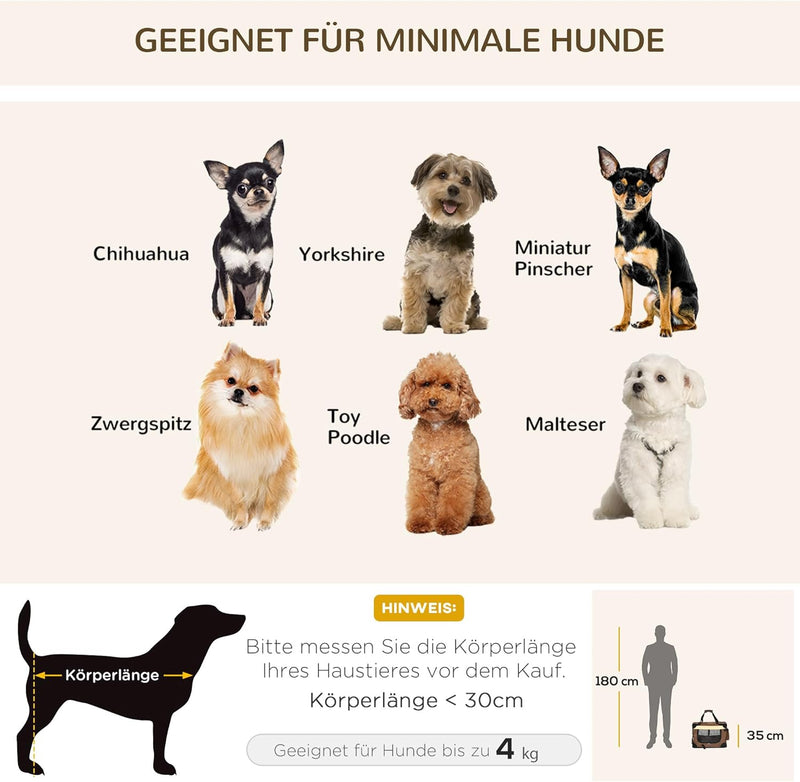 PawHut Hundebox faltbar Hundetasche Transporttasche mit Kissen Hundetransportbox Reisetasche für min