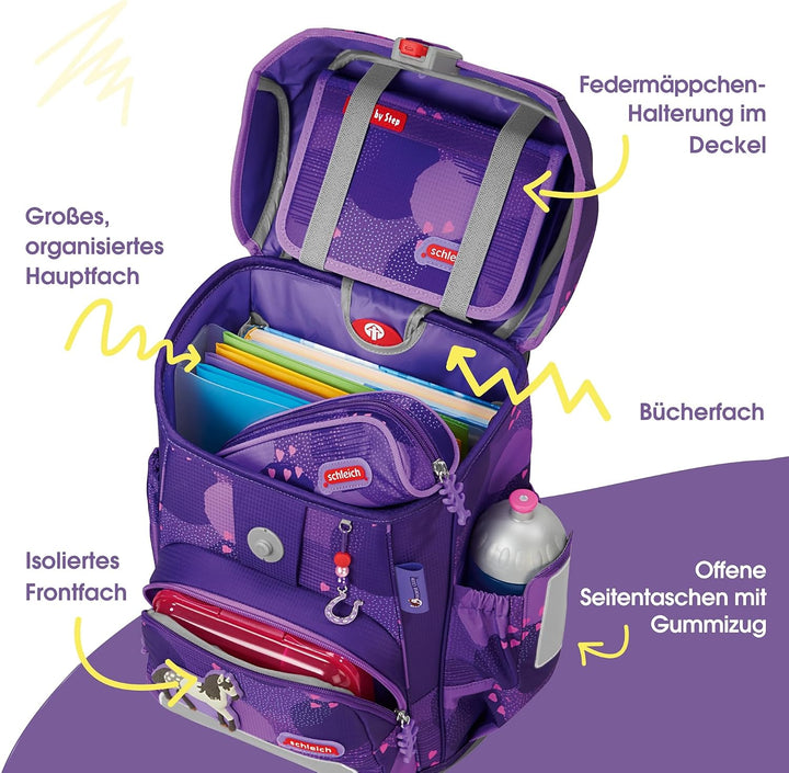Step by Step Schulranzen-Set CLOUD, 5-teilig, ergonomischer Tornister mit Reflektoren, höhenverstell