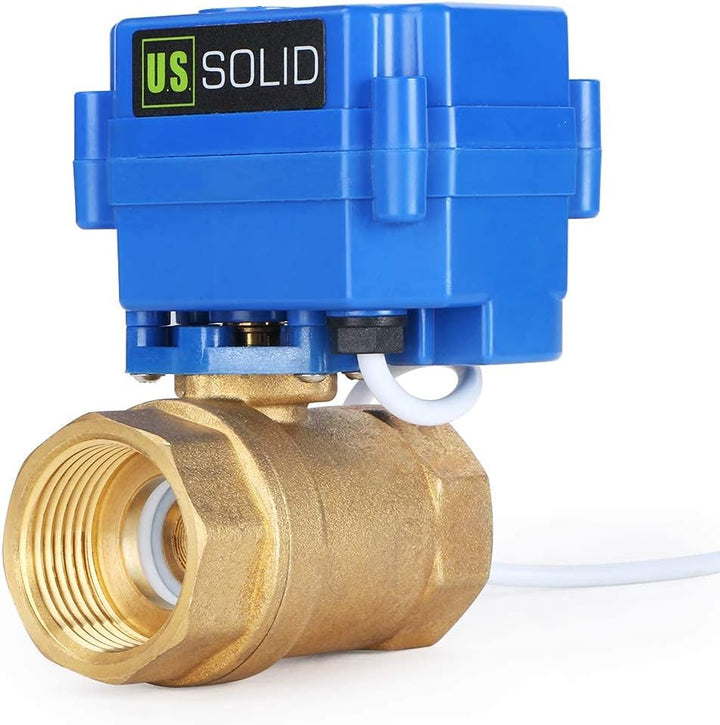 U.S. Solid 1" Motorkugelhahn Messing Elektrische Zonenventil, 9-24V DC, 2 Drähte, umgekehrte Polarit
