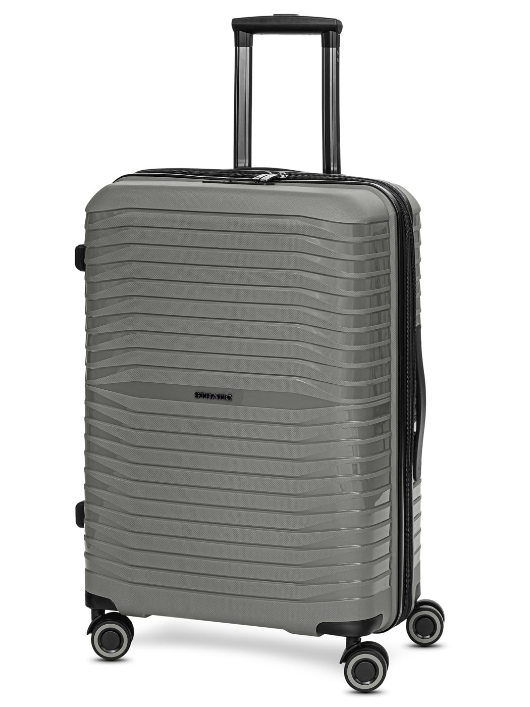 Stratic Shine Koffer gross | Trolley mit 4 360° Drehbare Rollen, Kreuzpackgurt, Dehnfalten, arretier
