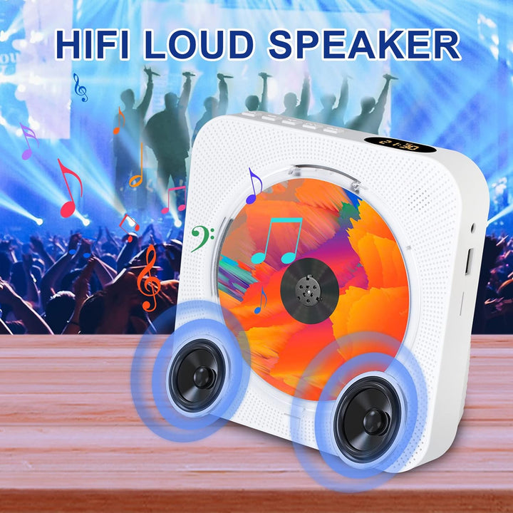 Liphier Tragbarer Bluetooth-Musik-CD-Player – Desktop-Multifunktionaler Kpop-CD-Player mit HiFi-Soun