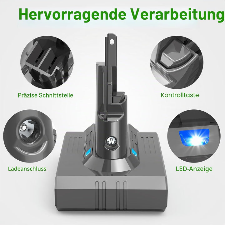 ARyee V7 Akku kompatibel mit Dyson V7 Trigger, V7 Animal, V7 Fluffy, V7 Motorhead Staubsauger (inklu