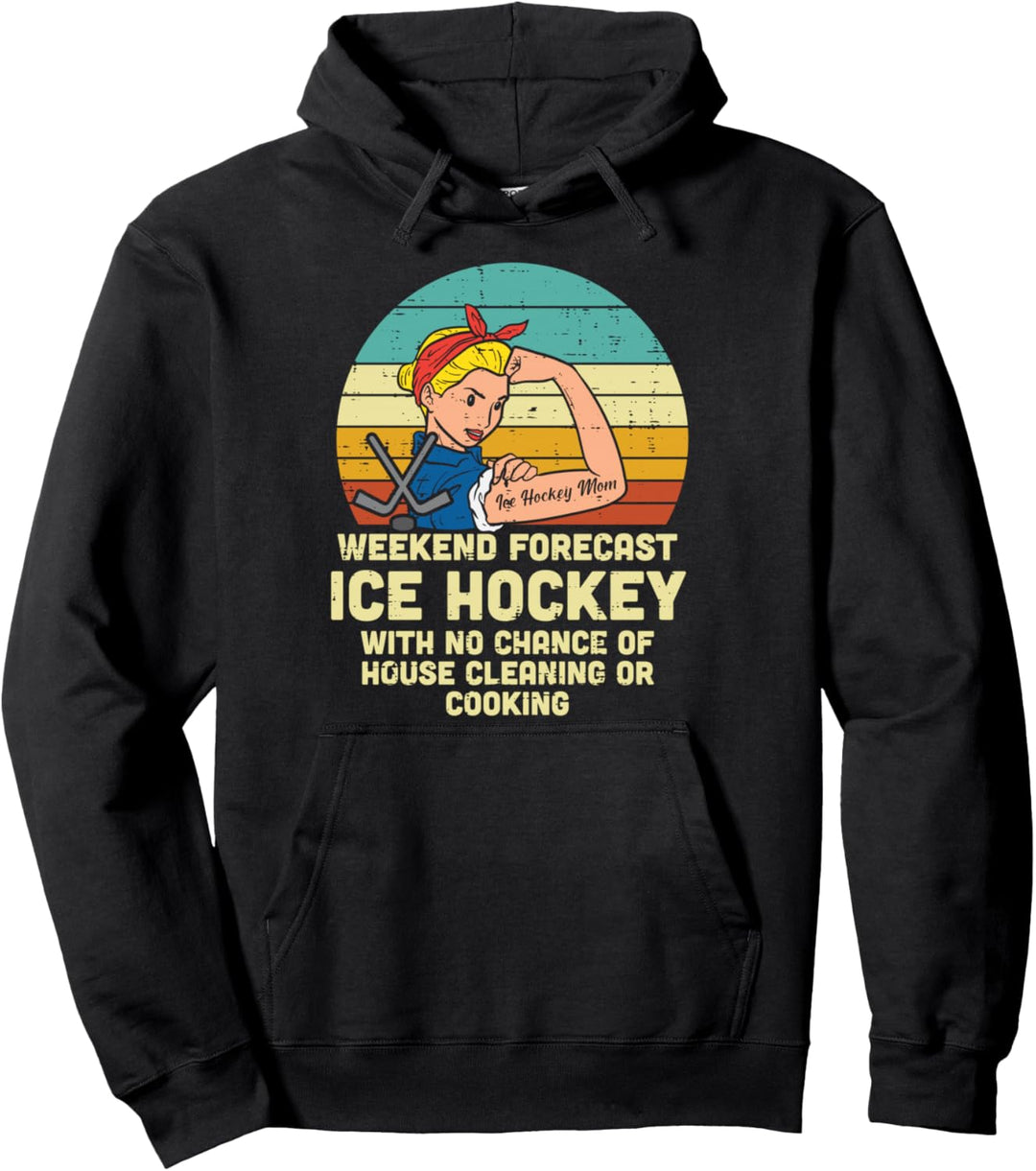 Eishockey Mama Wochenende Vorhersage Lustige Sport Mama Mama Frauen Pullover Hoodie