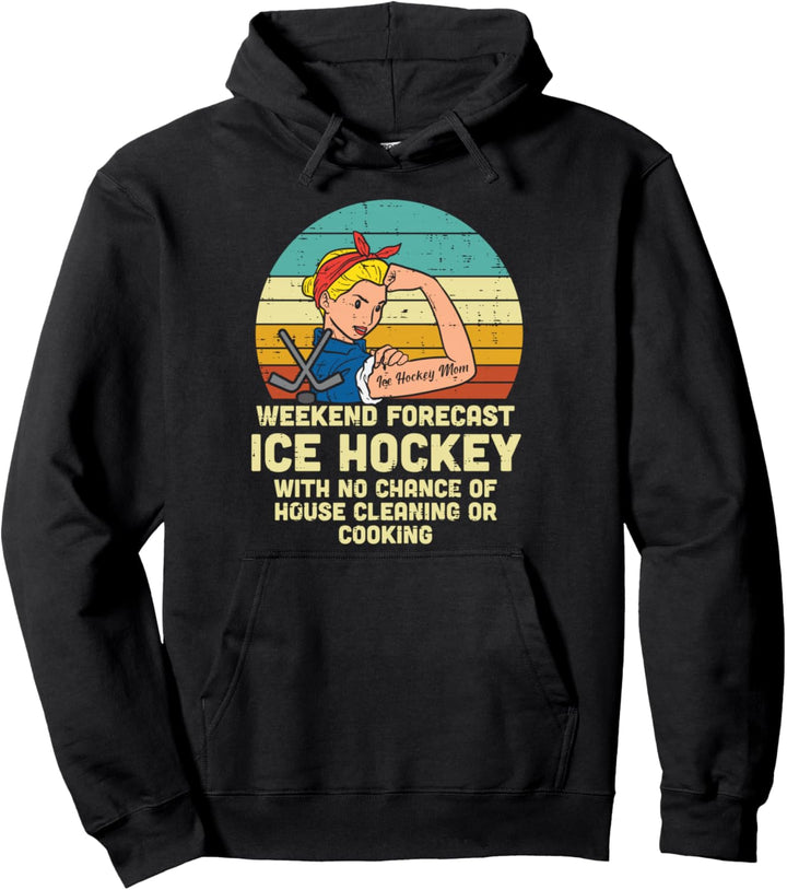 Eishockey Mama Wochenende Vorhersage Lustige Sport Mama Mama Frauen Pullover Hoodie