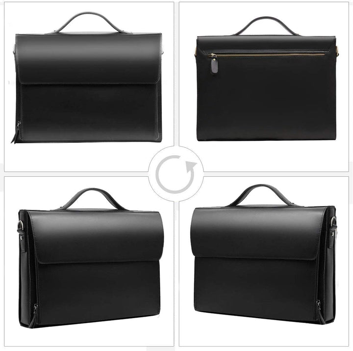 Leathario Aktentasche Herren Leder Laptoptasche 15.6 Zoll Businesstasche Herren Arbeitstasche Umhäng