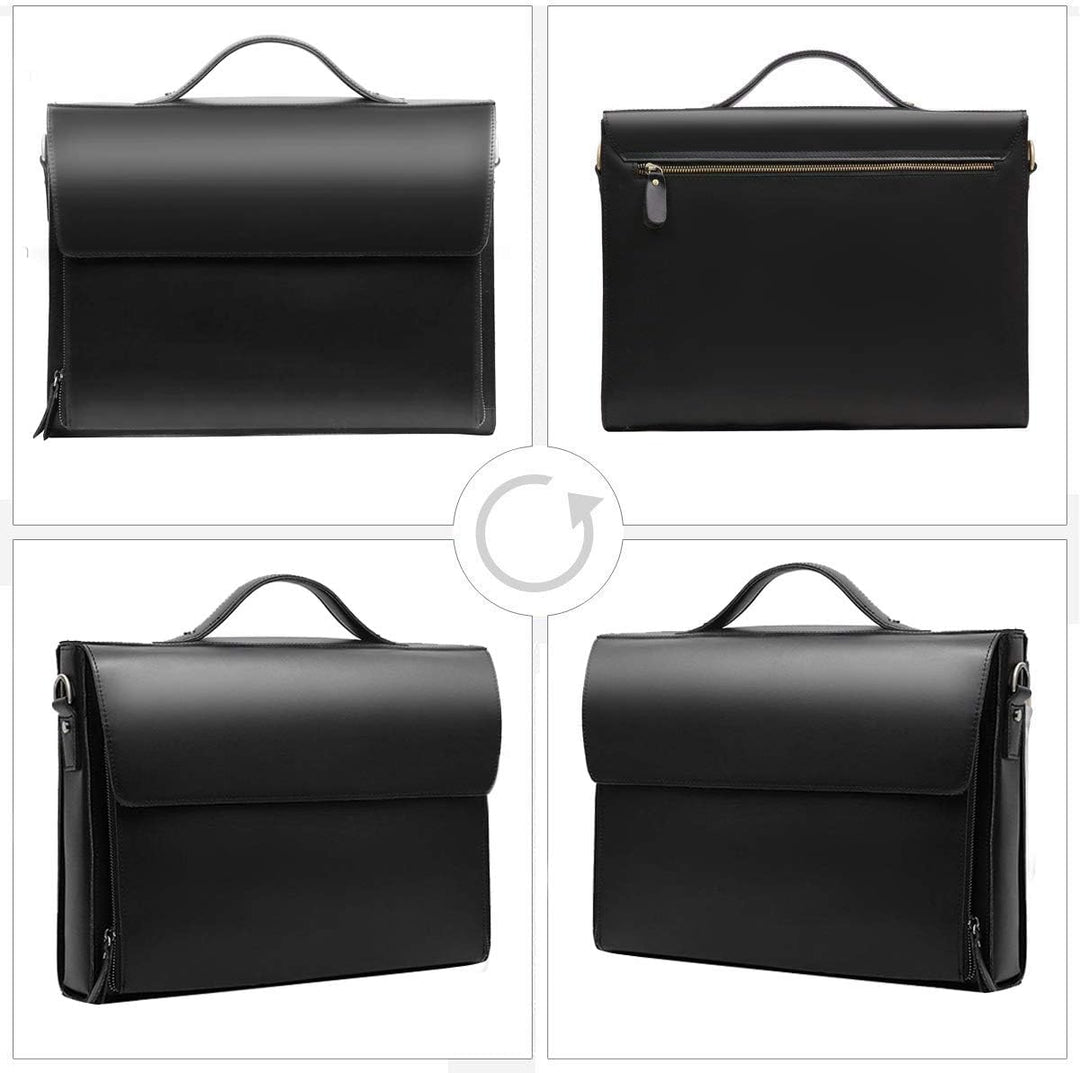 Leathario Aktentasche Herren Leder Laptoptasche 15.6 Zoll Businesstasche Herren Arbeitstasche Umhäng