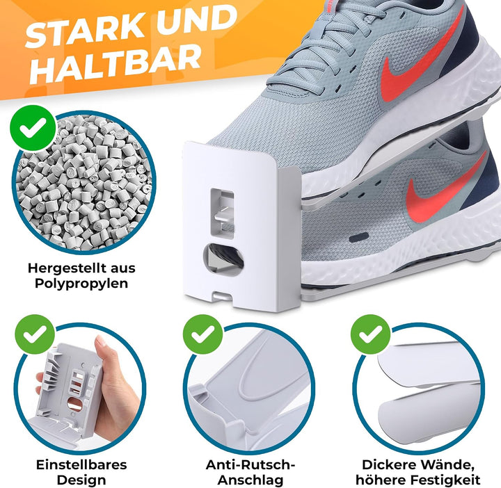 Schuhorganizer platzsparend – Verstellbarer Schuhstapler für Schrank | Doppelschicht Schuhaufbewahru