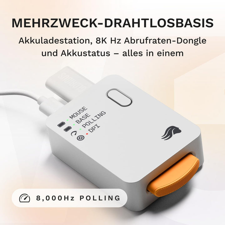 GLORIOUS Gaming – Model D3 Wireless-Gaming-Maus – Wechsel-Akku-System InfinitePlay, 8k Abfragerate,