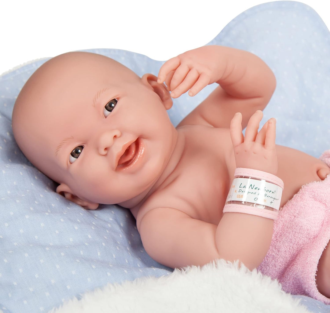 jc toys 18062 OSO de Peluche Puppe, La Newborn Baby Play, Blau/Weiss, Blau/Weiss