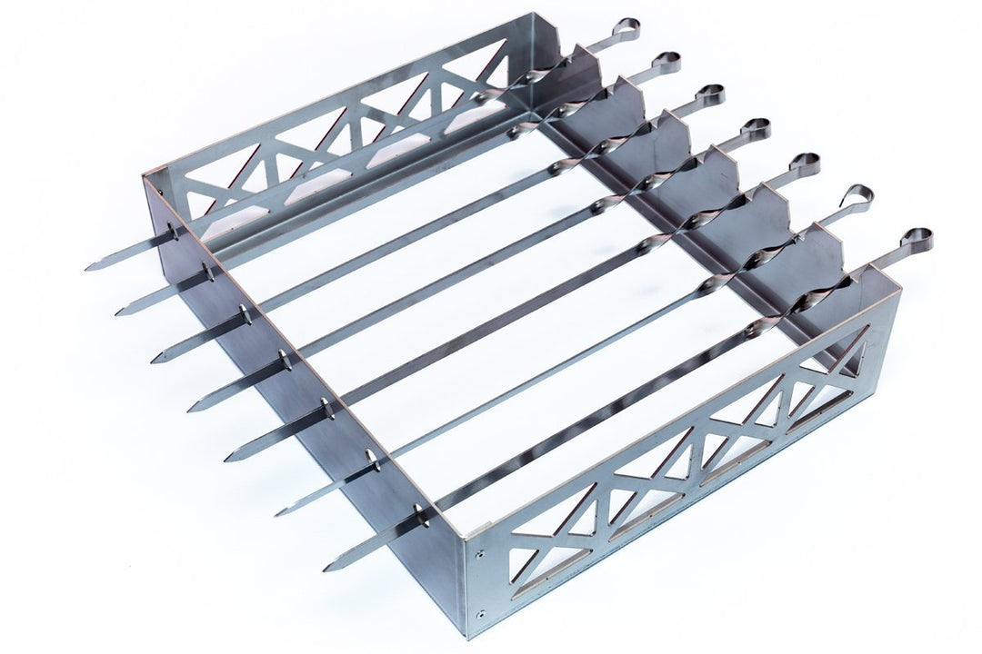 Mangal Spiessaufsatz 400x350mm,BBQ,Kebabgrill,Spiessgrill,Grillset mit 7 Spiessen