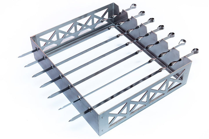 Mangal Spiessaufsatz 400x350mm,BBQ,Kebabgrill,Spiessgrill,Grillset mit 7 Spiessen