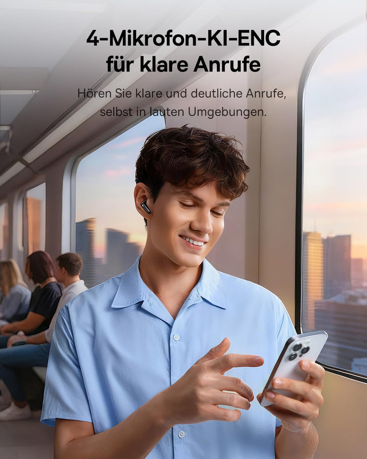 Baseus EP10 NC In Ear Kopfhörer Bluetooth Noise Cancelling, Bluetooth Kopfhörer mit -43 dB ANC, Adap