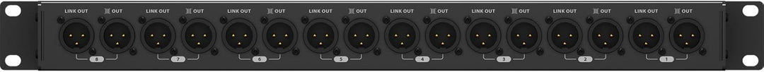 Behringer ULTRALINK uvmit Patch Bay Mikrofon Splitter Schwarz ULTRALINK MS8000, Schwarz ULTRALINK MS