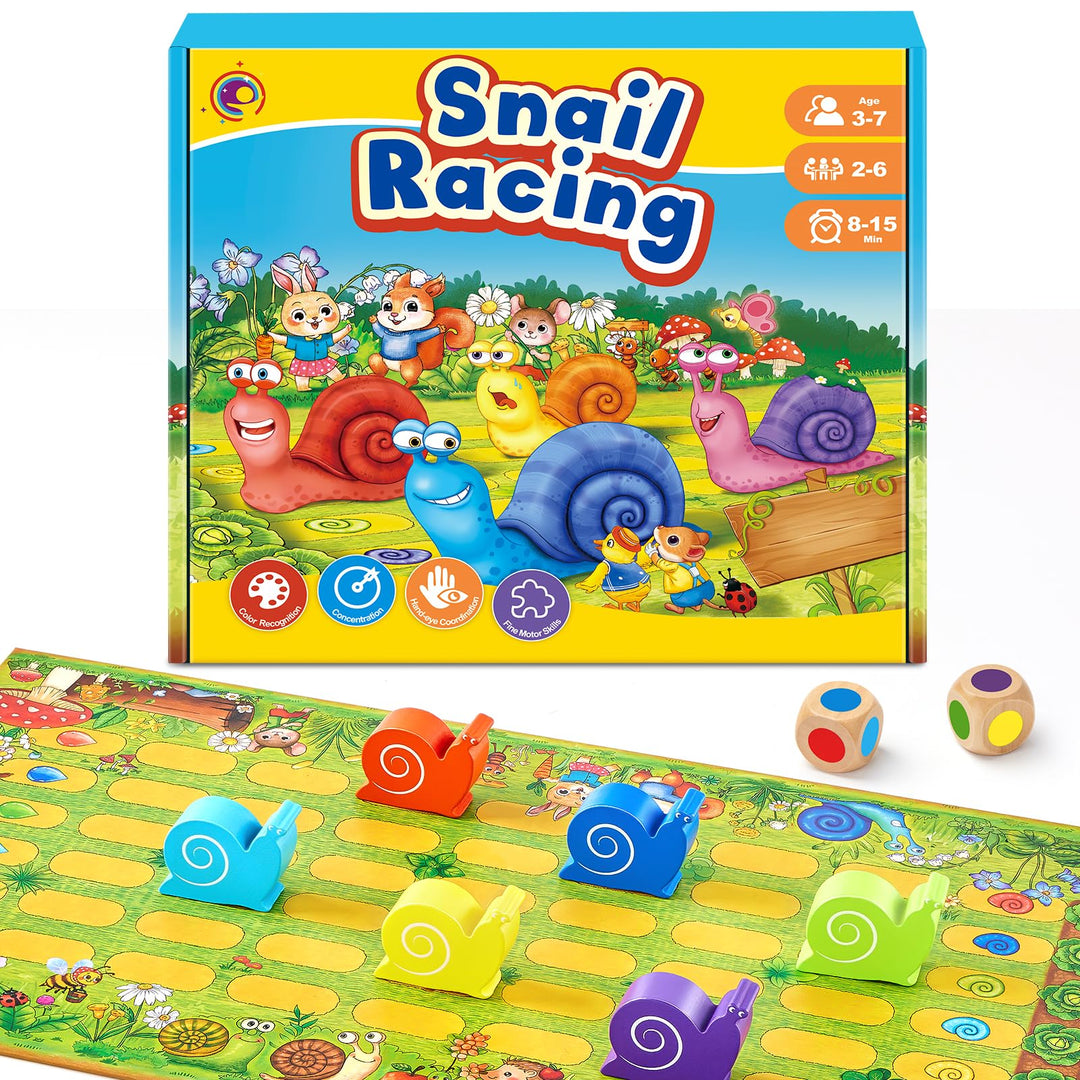 Kleine Schnecke Spiel, Klassiker Brettspiel &amp; Familienspiel ab 3-6 Jahren, Schneckenrennen Spiele fü