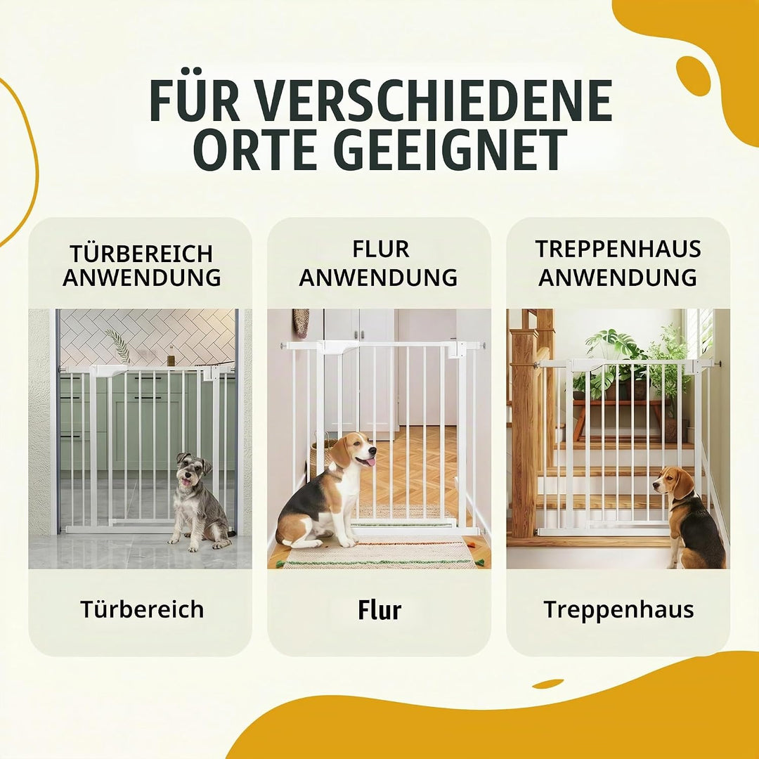 PawHut Treppenschutzgitter Absperrgitter Hund Schutzgitter ohne Bohren 76-88 x 76 cm Türschutzgitter