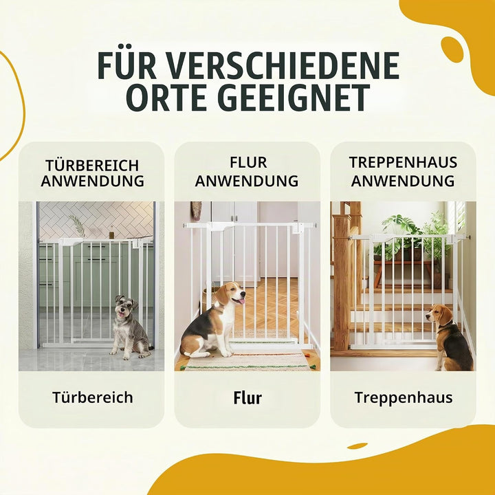 PawHut Treppenschutzgitter Absperrgitter Hund Schutzgitter ohne Bohren 76-88 x 76 cm Türschutzgitter