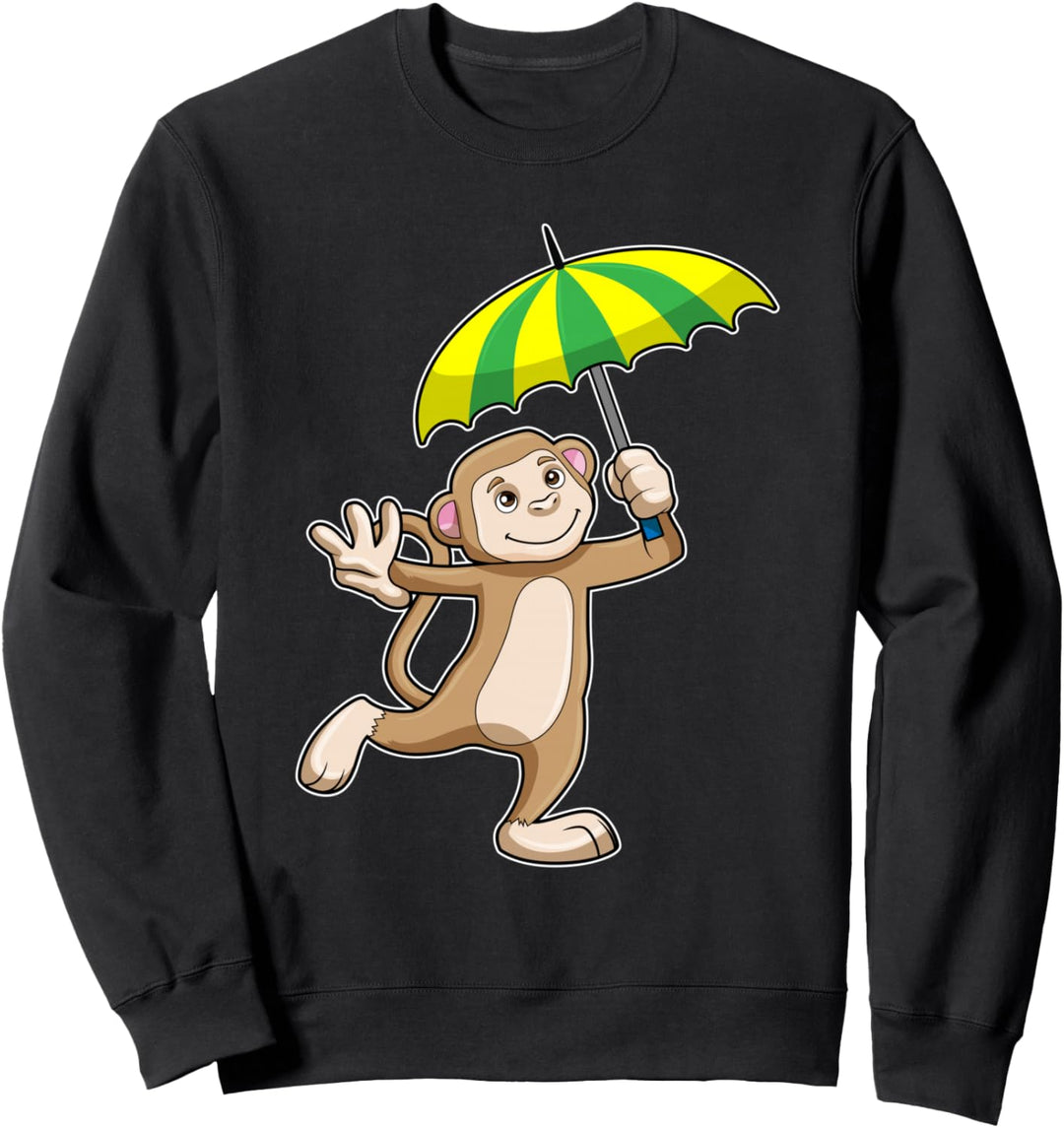 Affe Zirkus Regenschirm Sweatshirt