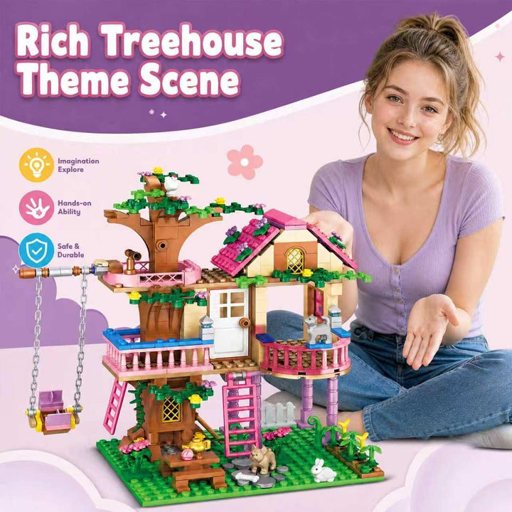 CSNRHG Dream Tree House Friends Bauset 504 Teile Konstruktionsspielzeug Geschenke für Erwachsene, Dr