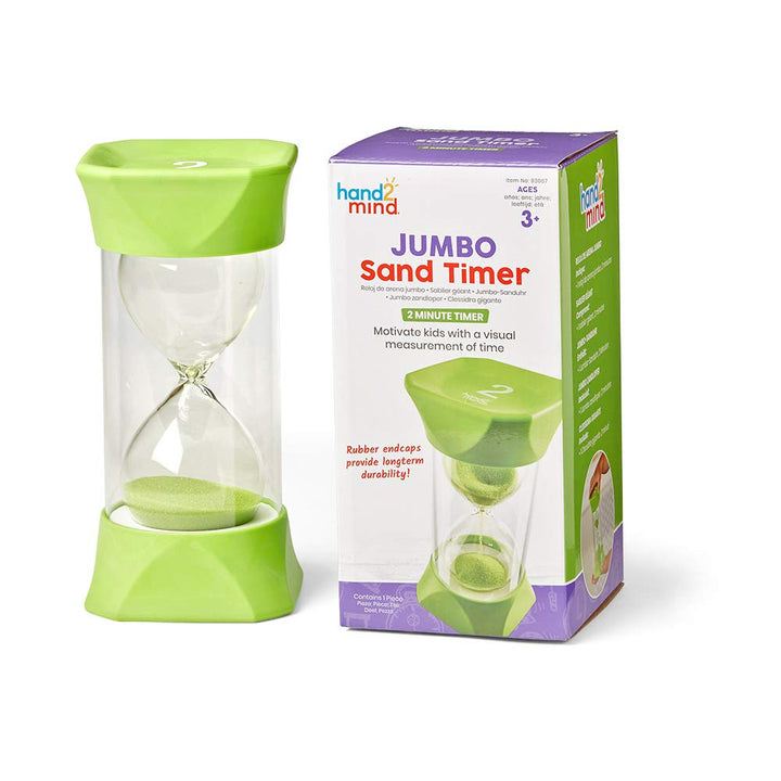 Learning Resources Jumbo-Sanduhr, 2-Minuten-Sanduhr mit gummierten weichen Endkappen, für ruhige Pau