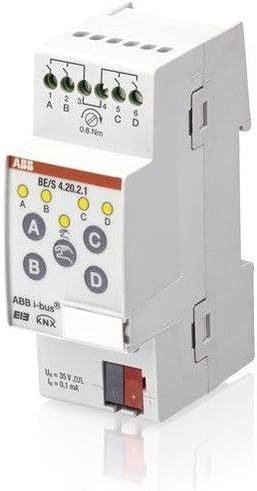 ABB Stotz 1844986 Binäreingang 4 Fach, Kontaktabfrage, REG, 2 Teilungseinheiten, Be-S4.20.2.1, Grau