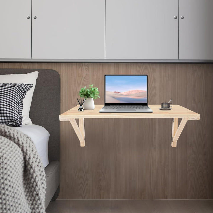Wandklapptisch,Wandmontierter Klapptisch aus Kiefernholz, faltbar &amp; platzsparend, Für Balkon, Büro,