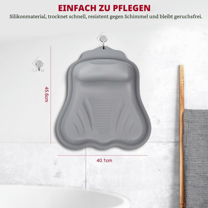 Silikon Badewannenkissen, Mit druckbarem Luftkissen, 32 kraftvolle Saugnäpfe,Weiches und Komfortable