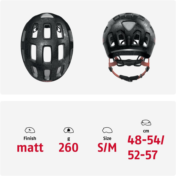 ABUS Fahrradhelm Youn-I 2.0 - mit Licht für Kinder, Jugendliche und junge Erwachsene - für Mädels un