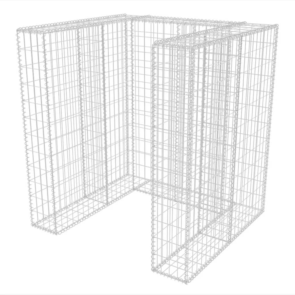 vidaXL Gabione Mülltonnenbox für 1 Tonne U-förmig Stahl 110x100x120cm Müllbox 110 x 100 x 120 cm, 11