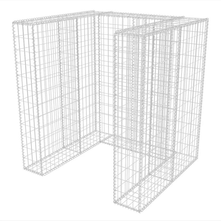 vidaXL Gabione Mülltonnenbox für 1 Tonne U-förmig Stahl 110x100x120cm Müllbox 110 x 100 x 120 cm, 11