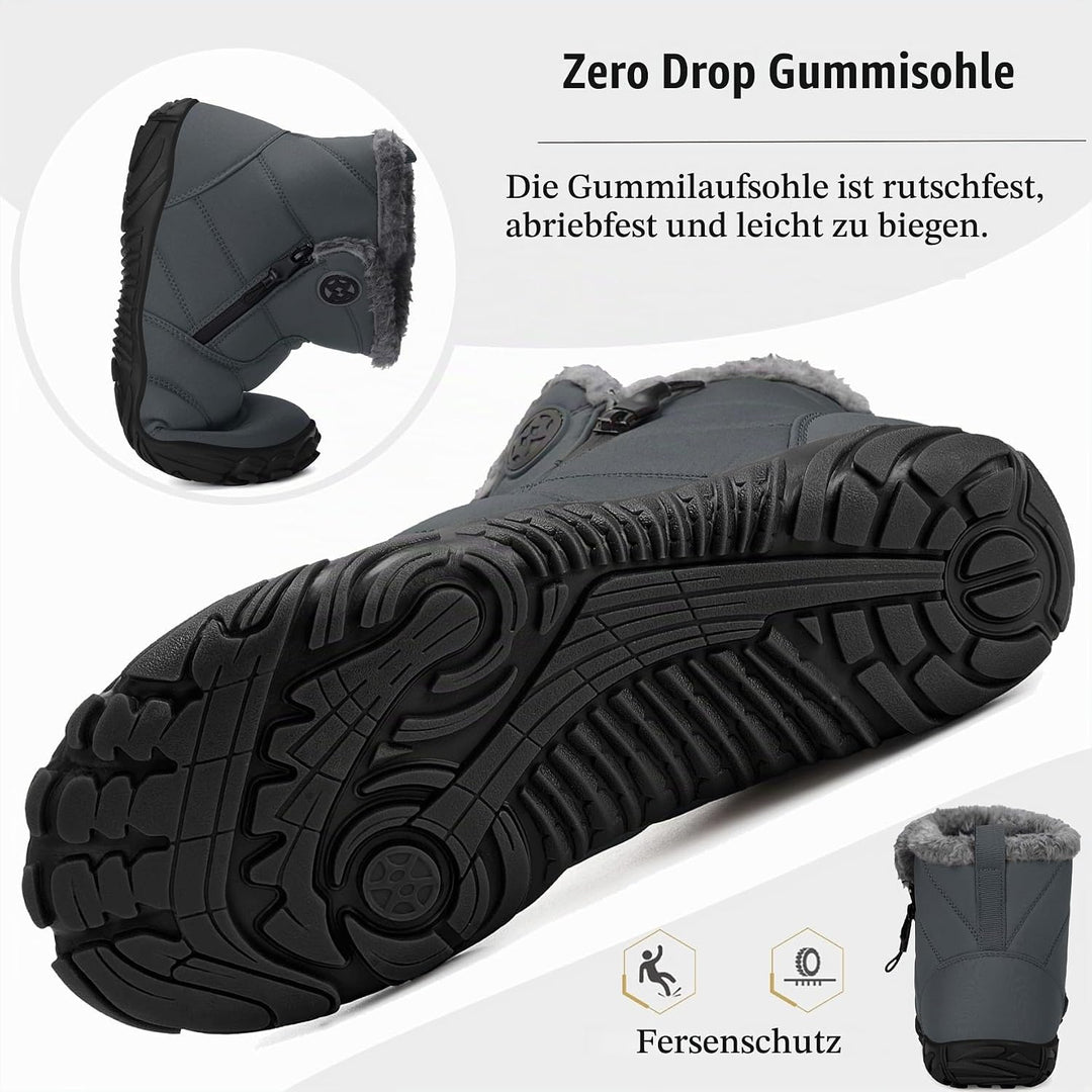 Sisttke Barfussschuhe Herren Gefüttert Winterschuhe Damen Warm Winterstiefel Winter rutschfeste Brei