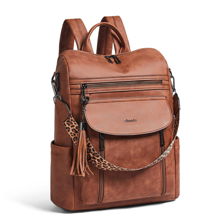 Shrrie Laptop-Rucksack für Damen, 15,6 Zoll Reise-Rucksack aus Leder, Handgepäck-Rucksack Computerta