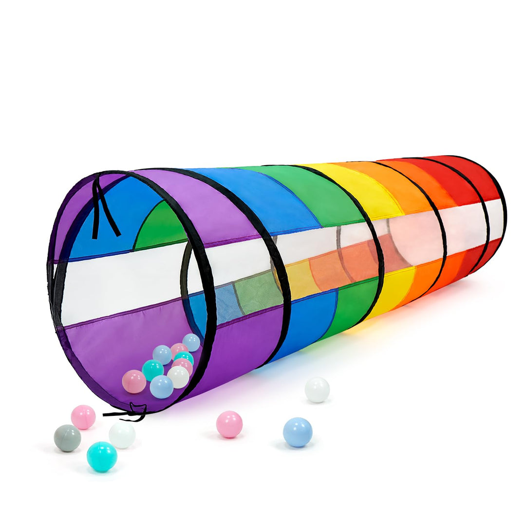 Kinder-Spieltunnel für Kleinkinder, gross, 53,3 cm, buntes Regenbogen-Pop-Up-Krabbelzelt für Baby od