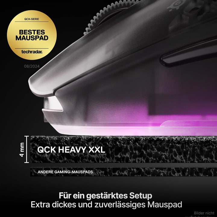 SteelSeries QcK XXL - Gaming-Mauspad - Stoff - Gummiunterseite - Schwarz (900mm x 400mm x 2mm) XXL D
