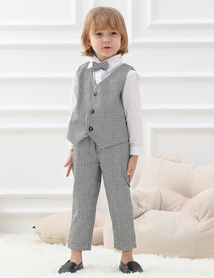 mintgreen Baby Junge Kleidung Formell Anzug Set Dunkelgrau 2-3 Jahre, Dunkelgrau 2-3 Jahre